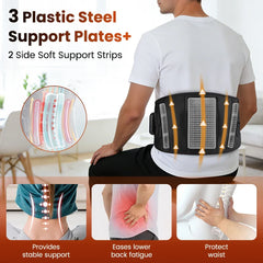 Electric Heated Vibration Waist Massage Belt with Lumbar Support