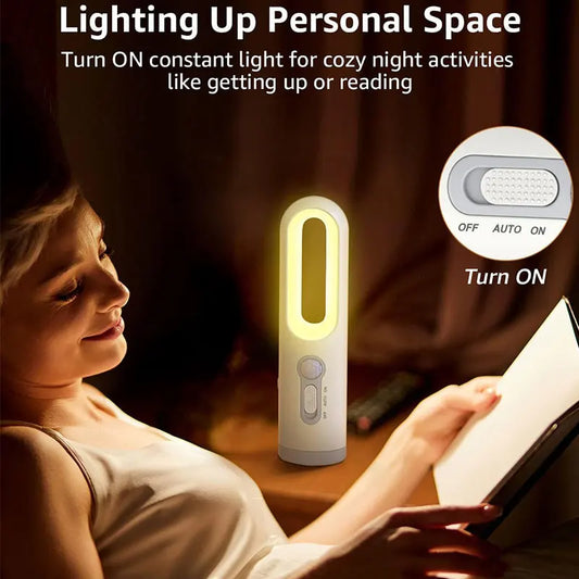 2-in-1 Portable Motion Sensor Night Light Flashlight for Reading & Camping
