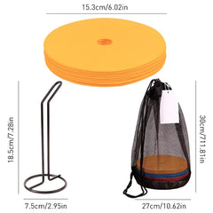 10-Piece Sports Training Flat Cones – Portable Speed & Agility Marker Discs