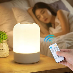 LED Touch Night Lamp with Dimmable Light and USB Charging for Bedside Use