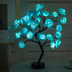 24 LED Rose Tree USB Table Lamp Fairy Flower Night Light Home Decor Gift
