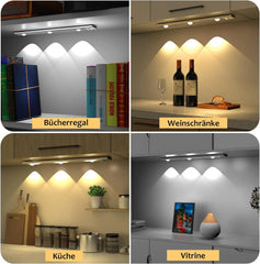 Wireless Ultra-Thin Motion Sensor LED Cabinet Light, USB Rechargeable, 3 Colors
