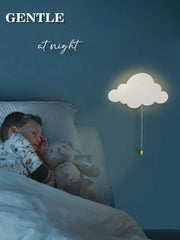 Cloud Light Floating Wall Lamp for Nursery & Kids Rooms, Battery Powered