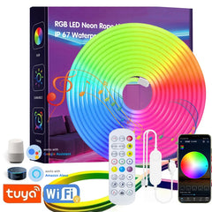 USB 5V RGB Silicone Neon Rope Light with Tuya App & Remote Control