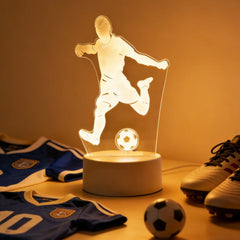 LED 3D Football Table Lamp USB Plug Bedside Night Light Sports Gift Decor