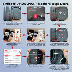 Siindoo JH-ANC930Plus Hybrid Wireless ANC Headphones with LED Touch Control