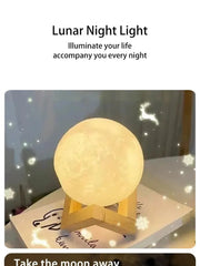 LED Moon Night Light – Warm Glow Galaxy Lamp for Bedroom Décor
