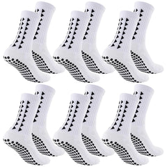 6-Pair Unisex Football Grip Socks – Towel Bottom Athletic Sports Socks