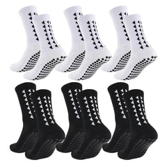 6-Pair Unisex Football Grip Socks – Towel Bottom Athletic Sports Socks