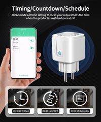 TNCE Smart Plug Tuya WiFi/Zigbee 3.0 EU Socket with Timer & Voice Control