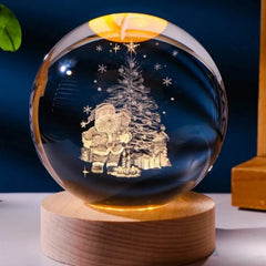 6cm Little Prince Solar System Crystal Ball LED Night Decor with Stand