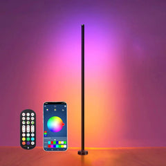 Modern Smart LED Corner Floor Lamp, RGB Music Sync, Timer & App Control