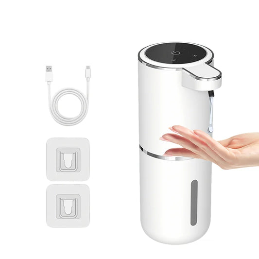 380ML Touchless Automatic Soap Dispenser, IPX5 Waterproof, 4-Level Foam Control