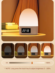 Rechargeable Touch Night Light, 3-Color LED Bedside Lamp for Kids Room