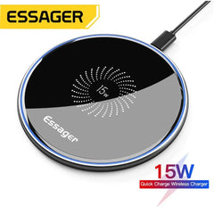 Essager 15W Fast Qi Wireless Charger – Compatible with iPhone, AirPods & Androids