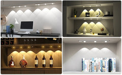 Wireless Ultra-Thin Motion Sensor LED Cabinet Light, USB Rechargeable, 3 Colors
