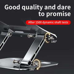 Adjustable Aluminum Laptop & Tablet Stand up to 17", Portable Folding Cooling Support