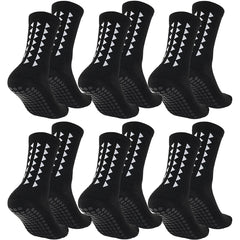 6-Pair Unisex Football Grip Socks – Towel Bottom Athletic Sports Socks