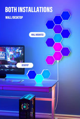 RGB Smart Hexagon Wall Light – App-Controlled Music Sync Ambient Lamp