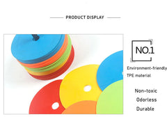 10-Piece Sports Training Flat Cones – Portable Speed & Agility Marker Discs