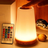 13 Color RGB Touch Night Light with Remote, USB Rechargeable Bedside Lamp