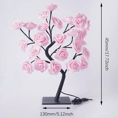 24 LED Rose Tree USB Table Lamp Fairy Flower Night Light Home Decor Gift