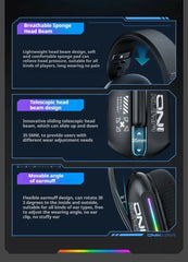 ONIKUMA GT808 Gaming Headset with Bendable Mic, Soft Pads, Immersive Sound
