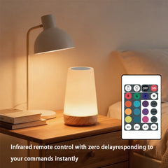 Portable RGB LED Bedside Night Lamp, 13 Colors, Dimmable, USB Rechargeable