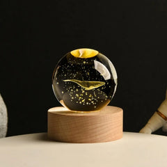 6cm Little Prince Solar System Crystal Ball LED Night Decor with Stand