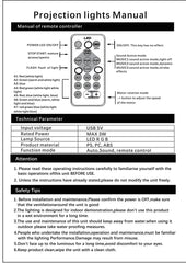 LED Galaxy Star Projector Light with Water Ripple, USB, Remote Control