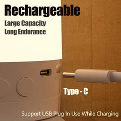 Rechargeable Touch Night Light, 3-Color LED Bedside Lamp for Kids Room