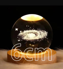 6cm Little Prince Solar System Crystal Ball LED Night Decor with Stand