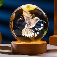 6cm Little Prince Solar System Crystal Ball LED Night Decor with Stand