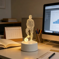 LED 3D Football Table Lamp USB Plug Bedside Night Light Sports Gift Decor