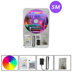 EU Plug RGB Neon Rope Light, DC24V Bluetooth App Control, Indoor/Outdoor