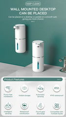 380ML Touchless Automatic Soap Dispenser, IPX5 Waterproof, 4-Level Foam Control