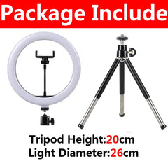 Portable 10-Inch LED Ring Light Kit with Tripod for Live Video & Photo Studio