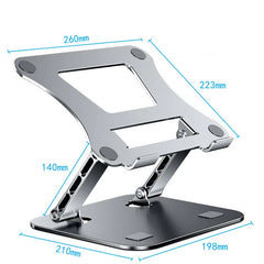 Adjustable Aluminum Laptop & Tablet Stand up to 17", Portable Folding Cooling Support