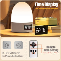 Rechargeable Touch Night Light, 3-Color LED Bedside Lamp for Kids Room