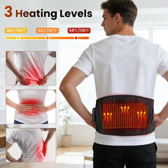 Electric Heated Vibration Waist Massage Belt with Lumbar Support