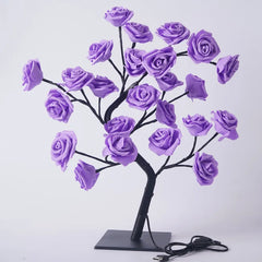 24 LED Rose Tree USB Table Lamp Fairy Flower Night Light Home Decor Gift