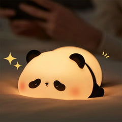 Cute Silicone Fox & Rabbit Touch Night Lamp, Dimmable & Rechargeable
