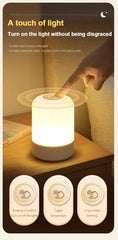 LED Touch Night Lamp with Dimmable Light and USB Charging for Bedside Use