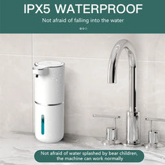380ML Touchless Automatic Soap Dispenser, IPX5 Waterproof, 4-Level Foam Control