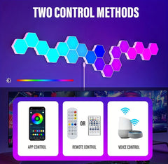 RGB Smart Hexagon Wall Light – App-Controlled Music Sync Ambient Lamp