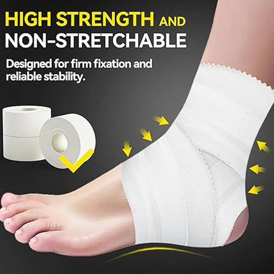 Athletic Sports Tape (4 Rolls) – Very Strong Support, Clean Removal, Ideal for Athletes & Trainers