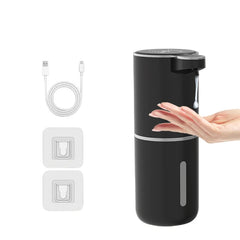 380ML Touchless Automatic Soap Dispenser, IPX5 Waterproof, 4-Level Foam Control