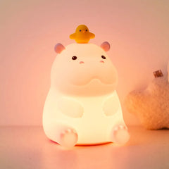 Cute Silicone Fox & Rabbit Touch Night Lamp, Dimmable & Rechargeable
