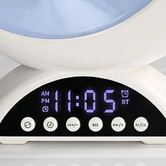 Cute Moon Night Light with RGB Color Changing, Clock & Bluetooth Speaker