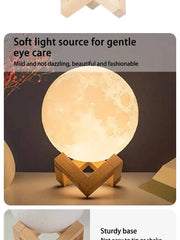 LED Moon Night Light – Warm Glow Galaxy Lamp for Bedroom Décor